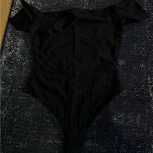 Black off the shoulder bodysuit